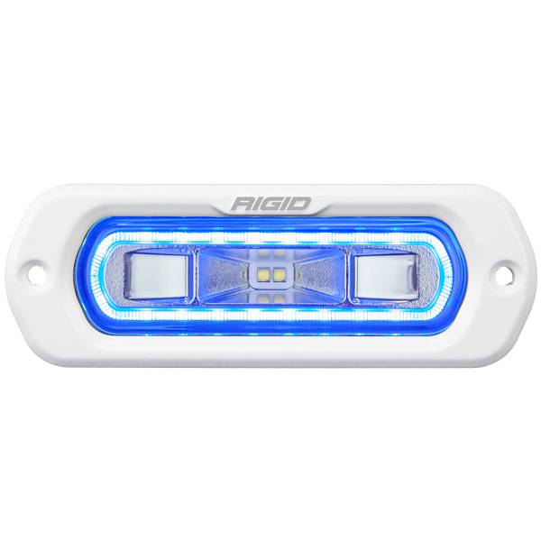 Rigid Industries - Rigid Industries SR-L Series Marine Spreader Pod 2 Wire Flush Mount White With Blue Halo - 51201 - Image 1