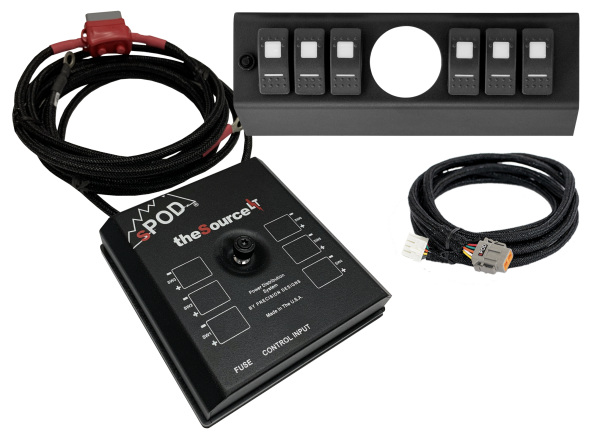 sPOD - sPOD SourceLT w/ Opening (2 1/16 Inch) for AeroForce Gauge and Green LED Switch Panel for JK 2009-2018 - SLAF0918JKG - Image 1