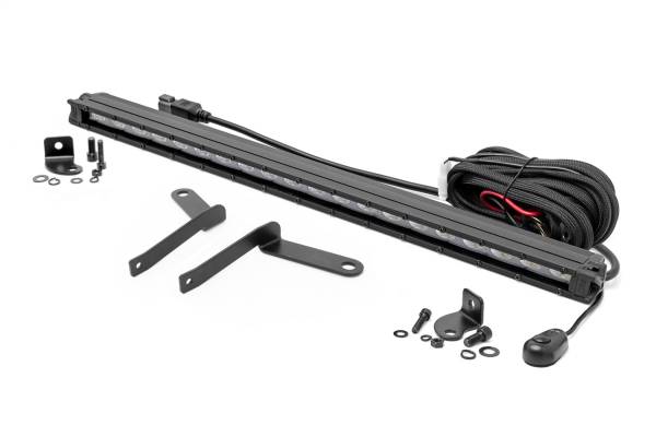 Rough Country - Rough Country LED Light Bar Bumper Mounting Brackets Bumper Mount 20 in. Black Single Row - 71077 - Image 1