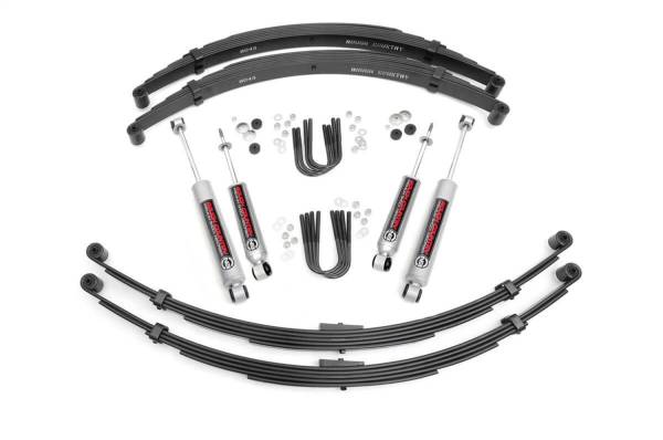 Rough Country - Rough Country Suspension Lift Kit w/Shocks 4 in. Lift Incl. Front and Rear Leaf Springs U-Bolts Hardware Front and Rear Premium N3 Shocks - 82030 - Image 1