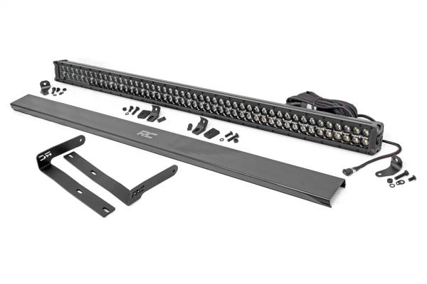 Rough Country - Rough Country LED Light Kit Incl. 50 in. Black Series Dual Row Led Wiring Harness On/Off Switch Mounting Brackets Snap-On Cover w/White DRL - 98005 - Image 1