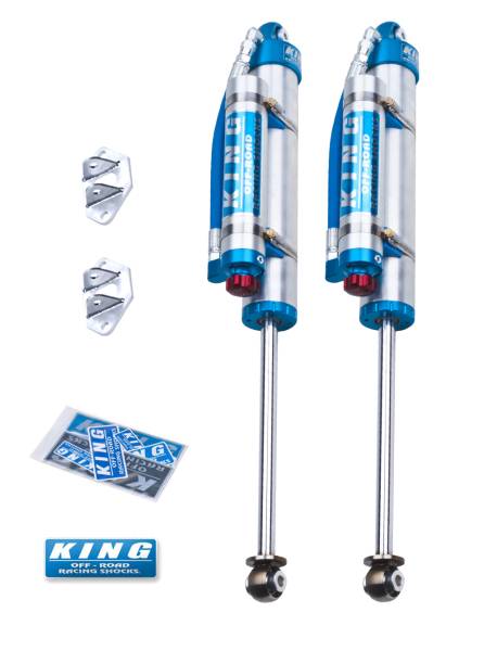 King Shocks - King Shocks 2007-2018 Jeep Wrangler and Wrangler JK Rear Piggy Hose Reservoir 2.5 in Diameter 6 in Lift Adjustable Performance Shock Kit Pair 25001-285A - Image 1
