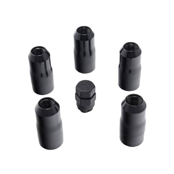 Rugged Ridge - Rugged Ridge Wheel Lock Nut Set, 5 Nuts w/Key, Black, M14-1.5 16715.34 - Image 1