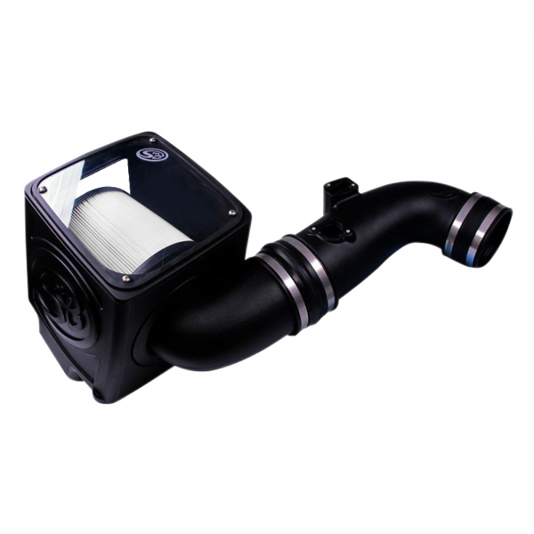 S&B - S&B Cold Air Intake For 11-16 Chevrolet Silverado GMC Sierra V8-6.6L LML Duramax Dry Extendable White - 75-5075-1D - Image 1