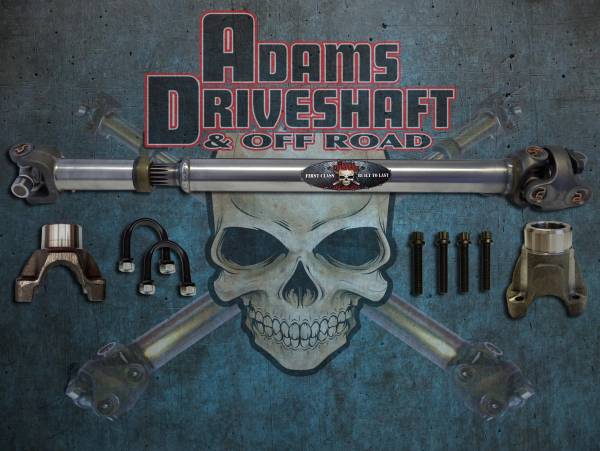 Adams Driveshaft - Adams Driveshaft JK Front 1310 CV Driveshaft Solid U-Joints With Pinion Yoke Extreme Duty Series - ASDJK-1310F-S2Y - Image 1
