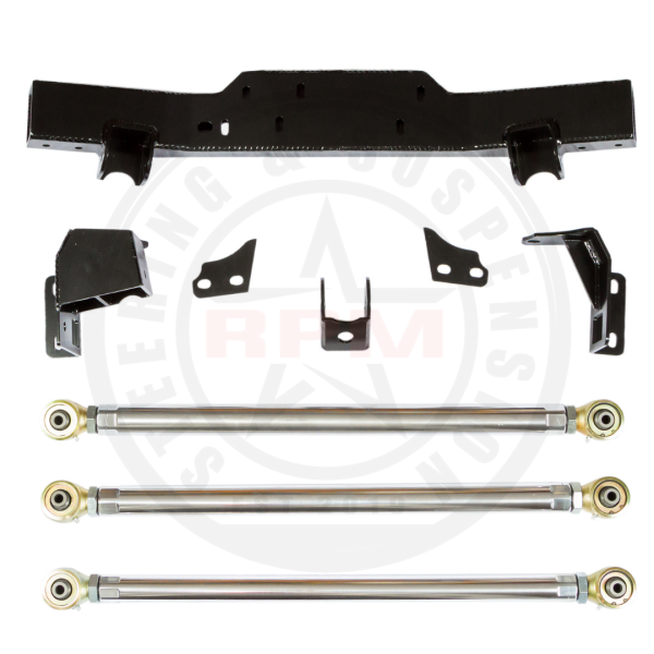 RPM Steering - RPM Steering JK 2 Door Bolt In 3 Link Front Long Arm Upgrade Bolt in passenger frame side Truss 2.5 Upgrade 3.75 stretch - RPM-3036TL2F1 - Image 1