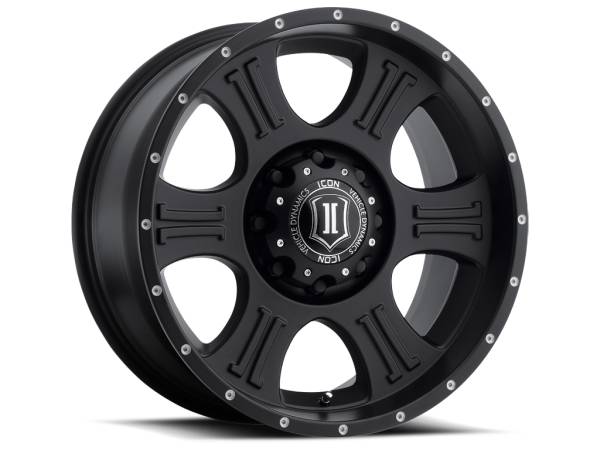 ICON Alloys - ICON Alloys Shield, Satin Black, 20 x 9 / 8 x 6.5, 19mm Offset, 5.75" BS - 1020908057SB - Image 1