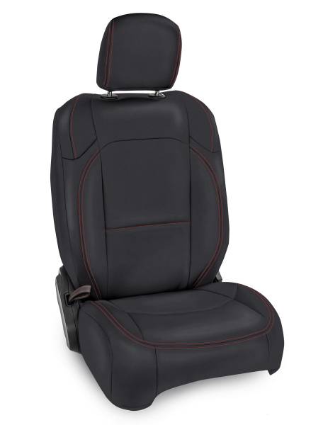 PRP Seats - PRP 2018+ Jeep Wrangler JL/2 door/Rubicon  Front Seat Covers (Pair) - Black with Red Stitching - B038-01 - Image 1