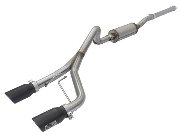 aFe Power - aFe Power Rebel Series 2-1/2 IN 409 Stainless Steel Cat-Back Exhaust System w/Black Tip Jeep Wrangler (JK) 07-18 V6-3.6L/3.8L - 49-48056-B - Image 1