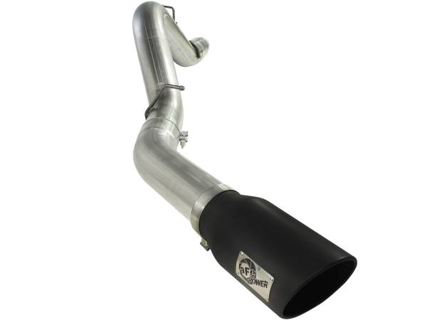 aFe Power - aFe Power Large Bore-HD 5 IN 409 Stainless Steel DPF-Back Exhaust System w/Black Tip GM Diesel Trucks 11-16 V8-6.6L (td) LML - 49-44041-B - Image 1