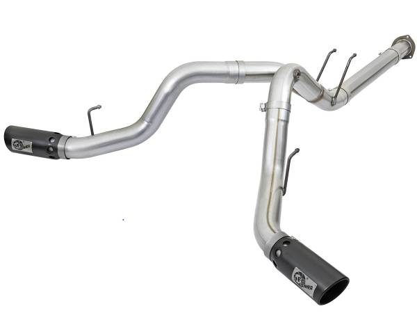 aFe Power - aFe Power ATLAS 4 IN Aluminized Steel DPF-Back Exhaust System w/Black Tip Ford Diesel Trucks 17-23 V8-6.7L (td) - 49-03092-B - Image 1