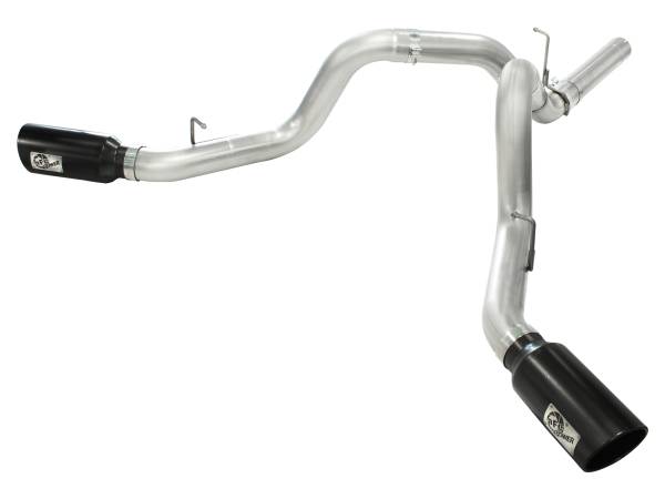 aFe Power - aFe Power ATLAS 4 IN Aluminized Steel DPF-Back Exhaust System w/Black Tip GM Diesel Trucks 11-16 V8-6.6L (td) LML - 49-04043-B - Image 1