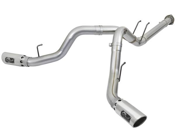 aFe Power - aFe Power ATLAS 4 IN Aluminized Steel DPF-Back Exhaust System w/Polished Tip Ford Diesel Trucks 17-23 V8-6.7L (td) - 49-03092-P - Image 1