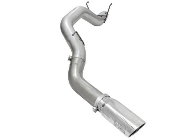 aFe Power - aFe Power Large Bore-HD 5 IN 409 Stainless Steel DPF-Back Exhaust System w/Polished Tip Dodge RAM Diesel Trucks 13-18 L6-6.7L (td) - 49-42039-P - Image 1