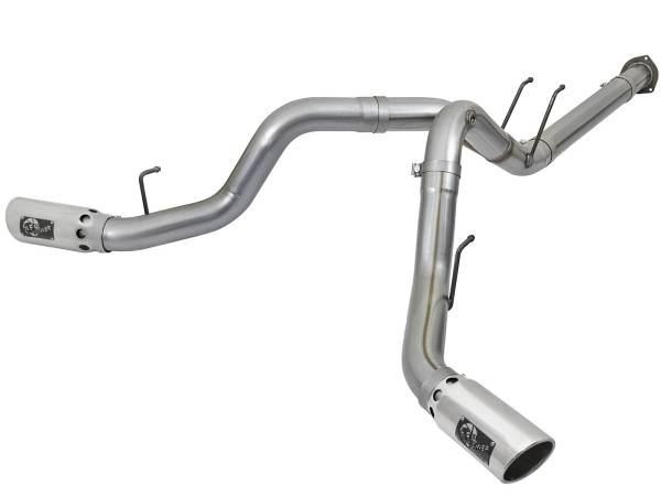 aFe Power - aFe Power Large Bore-HD 4 IN 409 Stainless Steel DPF-Back Exhaust System w/Polished Tip Ford Diesel Trucks 17-23 V8-6.7L (td) - 49-43092-P - Image 1