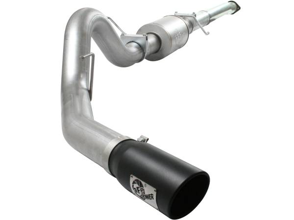 aFe Power - aFe Power ATLAS 4 IN Aluminized Steel Cat-Back Exhaust System w/ Muffler & Black Tip Ford F-150 11-14 V6-3.5L (tt) - 49-03041-B - Image 1