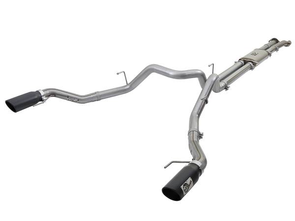 aFe Power - aFe Power MACH Force-Xp 3 IN 409 Stainless Steel Cat-Back Exhaust System w/Black Tip Ford F-150 Raptor 17-20 V6-3.5L (tt) - 49-43045-B - Image 1