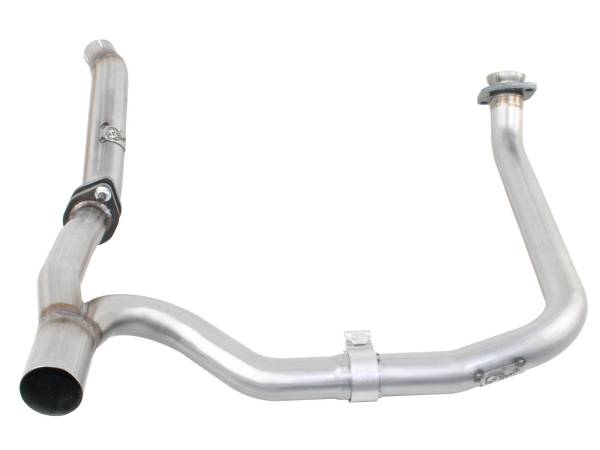 aFe Power - aFe Power Twisted Steel 2 IN-2-1/2 IN Aluminized Steel Loop-Delete Downpipe & Y-Pipe Jeep Wrangler (JK) 12-18 V6-3.6L - 48-06210 - Image 1