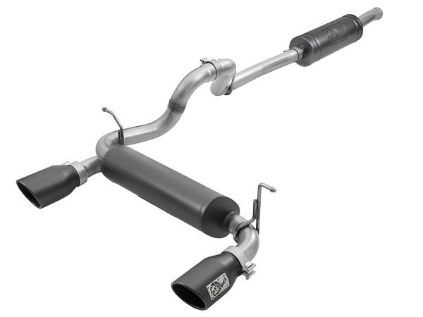 aFe Power - aFe Power Rebel Series 2-1/2 IN 304 Stainless Steel Cat-Back Exhaust System w/ Black Tips Jeep Wrangler (JL) 18-23 V6-3.6L - 49-38066-B - Image 1