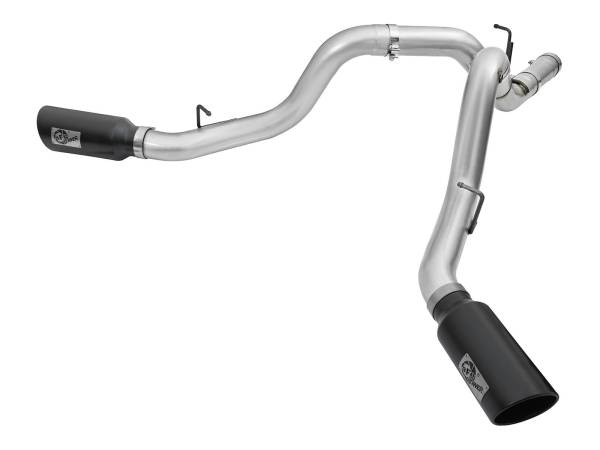 aFe Power - aFe Power ATLAS 4 IN Aluminized Steel DPF-Back Exhaust System w/Black Tip GM Diesel Trucks 2016 V8-6.6L (td) LML - 49-04080-B - Image 1