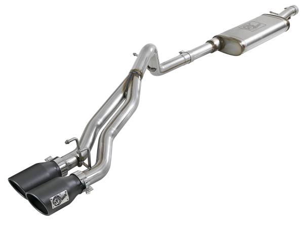 aFe Power - aFe Power Rebel Series 2-1/2 IN 409 Stainless Steel Cat-Back Exhaust System w/Black Tip Jeep Wrangler (JK) 07-18 V6-3.6L/3.8L - 49-48054-B - Image 1