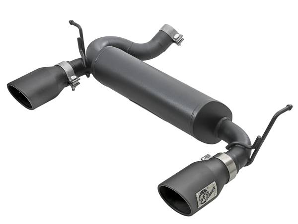 aFe Power - aFe Power Rebel Series 2-1/2 IN 409 Stainless Steel Axle-Back Exhaust System w/ Black Tips Jeep Wrangler (JK) 07-18 V6-3.6L/3.8L - 49-48061-B - Image 1