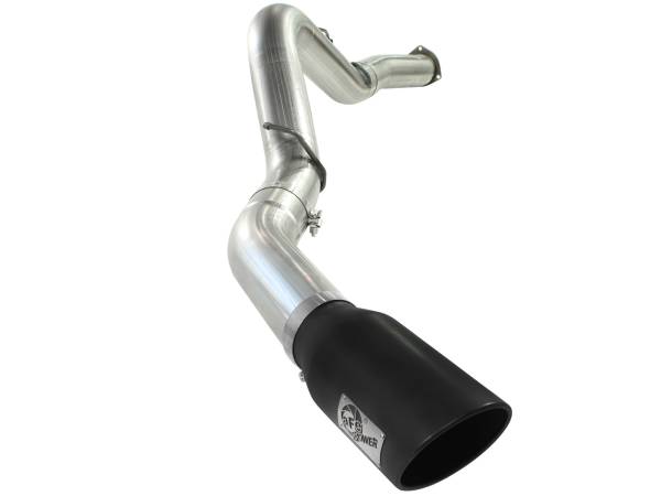 aFe Power - aFe Power Large Bore-HD 5 IN 409 Stainless Steel DPF-Back Exhaust System w/Black Tip GM Diesel Trucks 07.5-10 V8-6.6L (td) LMM - 49-44040-B - Image 1