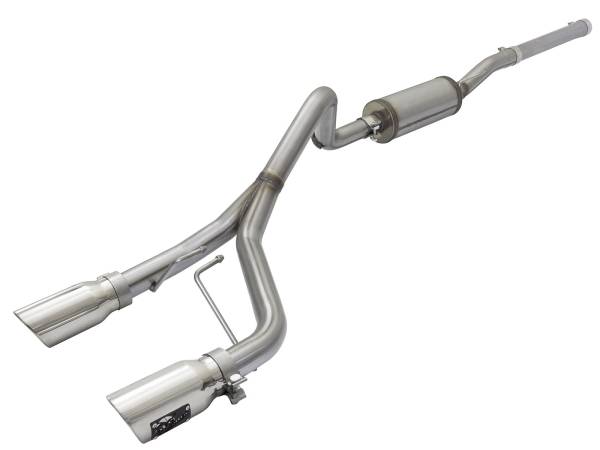 aFe Power - aFe Power Rebel Series 2-1/2 IN 409 Stainless Steel Cat-Back Exhaust System w/Polished Tip Jeep Wrangler (JK) 07-18 V6-3.6L/3.8L - 49-48056-P - Image 1