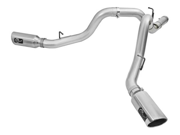 aFe Power - aFe Power ATLAS 4 IN Aluminized Steel DPF-Back Exhaust System w/Polished Tip GM Diesel Trucks 2016 V8-6.6L (td) LML - 49-04080-P - Image 1