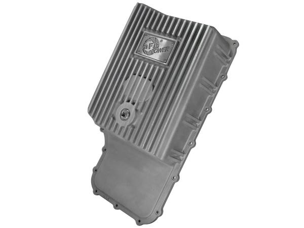 aFe Power - aFe POWER Street Series Transmission Pan Raw w/ Machined Fins Ford Diesel Trucks 11-21 V8-6.7L (td) (6R140 Transmission) - 46-70180 - Image 1