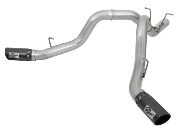 aFe Power - aFe Power ATLAS 4 IN Aluminized Steel DPF-Back Exhaust System w/ Black Tip GM Diesel Trucks 17-19 V8-6.6L (td) L5P - 49-04086-B - Image 1