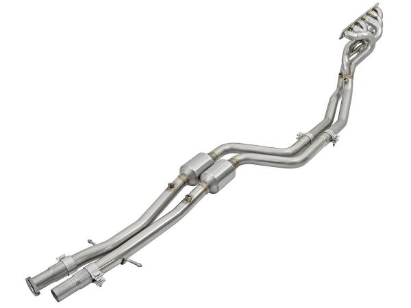 aFe Power - aFe Power Twisted Steel Long Tube Header & Mid Pipe 304 Stainless Steel w/ Cat BMW M3 (E36) 96-99 L6-3.2L S52 - 48-36316-YC - Image 1