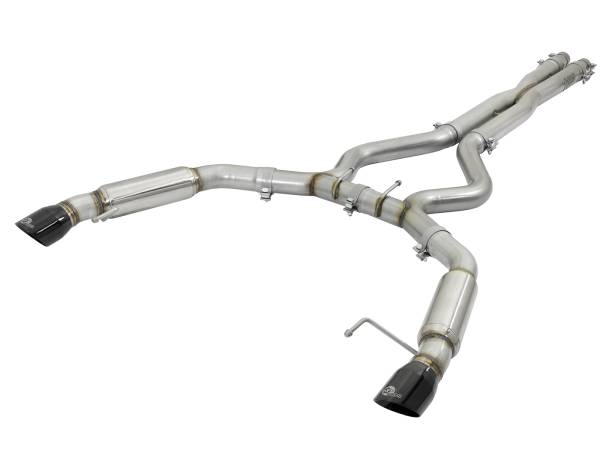 aFe Power - aFe Power MACH Force-Xp 304 Stainless Steel Cat-Back Exhaust System w/ Muffler Black Tip Ford Mustang 15-17 V8-5.0L/V6-3.7L - 49-33088-B - Image 1