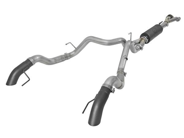 aFe Power - aFe Power MACH Force-Xp Cat-Back Exhaust System w/ Dual Hi-Tuck Black Tips  Ford F-150 Raptor 17-20/F-150 Limited 19-20 V6-3.5L (tt) - 49-33095-B - Image 1