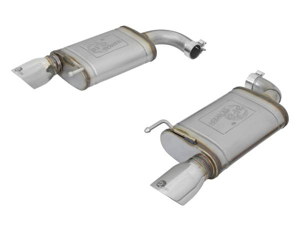 aFe Power - aFe Power MACH Force-Xp 2-1/2 IN 409 Stainless Steel Axle-Back Dual Exhaust w/ Polished Tip Ford Mustang 15-21 L4-2.3L (t)/V6-3.7L - 49-43085-P - Image 1