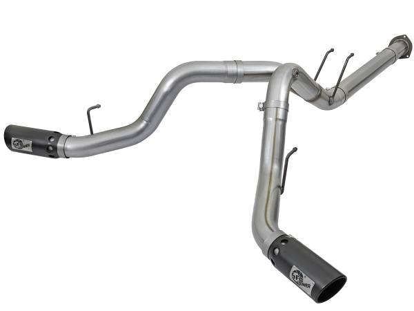 aFe Power - aFe Power Large Bore-HD 4 IN 409 Stainless Steel DPF-Back Exhaust System w/Black Tip Ford Diesel Trucks 17-23 V8-6.7L (td) - 49-43092-B - Image 1