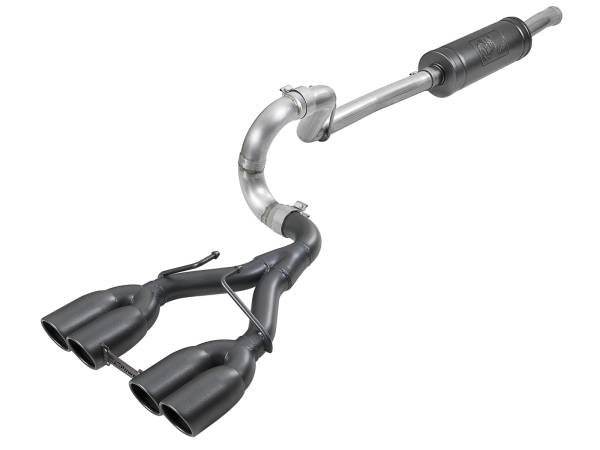 aFe Power - aFe Power Rebel Series 2-1/2 IN 304 Stainless Steel Cat-Back Exhaust System w/ Black Tip Jeep Wrangler (JL) 18-23 V6-3.6L - 49-38071-B - Image 1