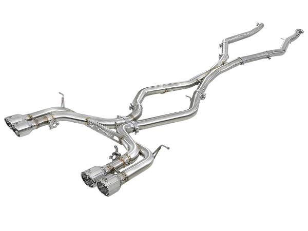 aFe Power - aFe Power MACH Force-XP 3-1/2 IN 304 Stainless Steel Cat-Back Exhaust w/ Polished Tip  BMW X5 M (F85) / X6 M (F86) 15-19 V8-4.4L (tt) S63 - 49-36342-P - Image 1