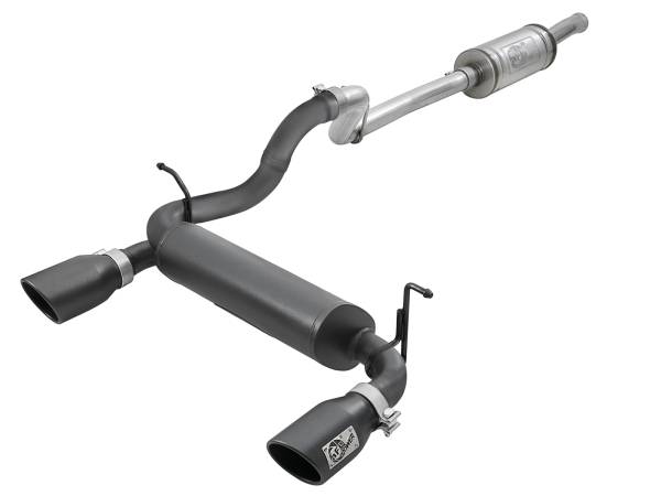 aFe Power - aFe Power Rebel Series 2-1/2 IN 409 Stainless Steel Cat-Back Exhaust System w/ Black Tips Jeep Wrangler (JL) 18-23 V6-3.6L - 49-48066-B - Image 1