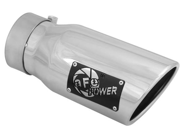 aFe Power - aFe Power MACH Force-Xp 304 Stainless Steel Clamp-on Exhaust Tip Polished 3 IN Inlet x 4 IN Outlet x 9 IN L - 49T30401-P09 - Image 1