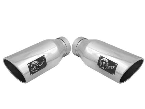 aFe Power - aFe Power MACH Force-Xp 304 Stainless Steel Clamp-on Exhaust Tip Polished 4 IN Inlet x 6 IN Outlet x 15 IN L - 49T40606-P15 - Image 1