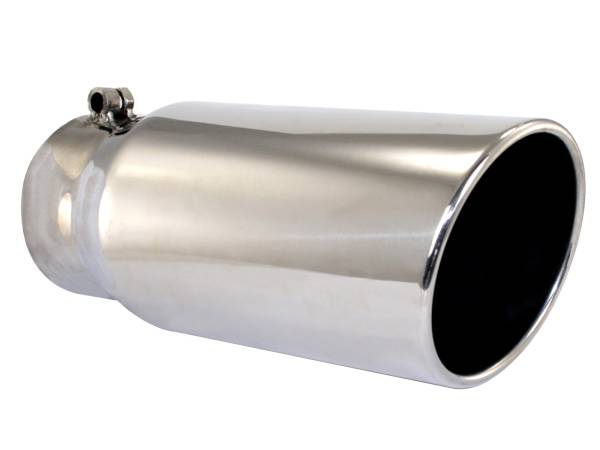 aFe Power - aFe Power MACH Force-Xp 304 Stainless Steel Clamp-on Exhaust Tip Polished 4 IN Inlet x 5 IN Outlet x 12 IN L - 49-90002 - Image 1