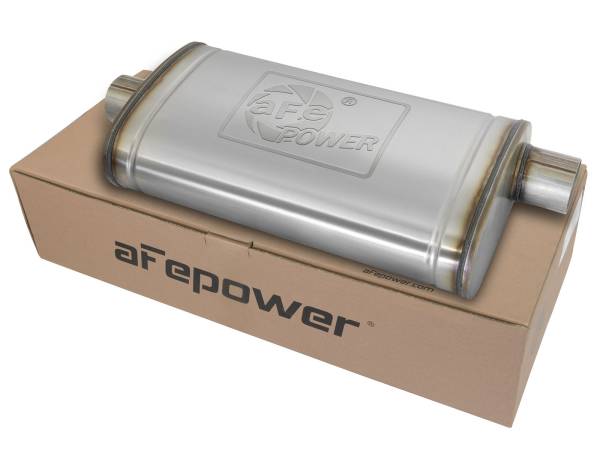 aFe Power - aFe Power MACH Force-Xp 409 Stainless Steel Muffler 3 IN ID Center/Offset x 11 IN W x 5 IN H x 22 IN L - Oval Body - 49M00016 - Image 1