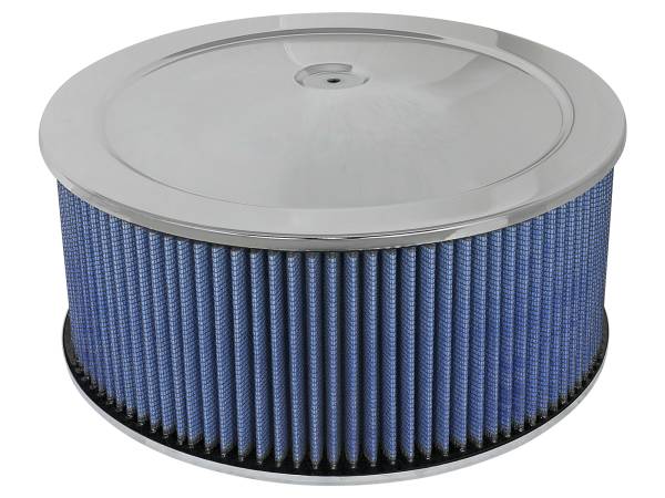 aFe Power - aFe Power Magnum FLOW Round Racing Air Filter w/ Pro 5R Media 14 IN OD x 6 H IN w/ Expanded Metal and Chrome Pans - 18-21404 - Image 1