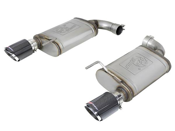 aFe Power - aFe Power Mach Force Xp Stainless Steel Axle Back Exhaust System w/ Carbon Tips Ford Mustang GT 15-17 V8-5.0L - 49-43105-C - Image 1