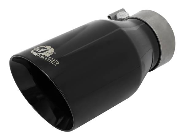 aFe Power - aFe Power MACH Force-Xp 304 Stainless Steel Clamp-on Exhaust Tip Black 3 IN Inlet x 4-1/2 IN Outlet x 9 IN L - 49T30454-B092 - Image 1