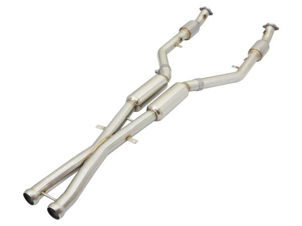 aFe Power - aFe Power MACH Force-Xp X-Pipe 2-1/2 IN 304 Stainless Steel w/ Cat & Resonator BMW M3 (E90/92/93) 08-13 V8-4.0L S65 - 49-36321-1 - Image 1