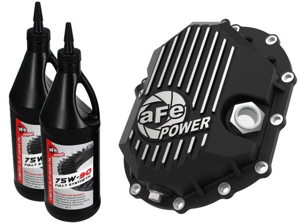 aFe Power - aFe Power Pro Series Front Differential Cover Black w/ Machined Fins & Gear Oil GM 2500/3500 11-20 V8-6.0L/6.6L (AAM 9.25) - 46-71051B - Image 1