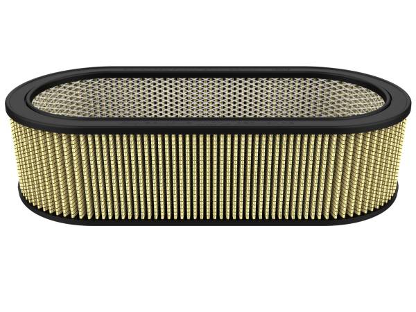 aFe Power - aFe Power Magnum FLOW Round Racing Air Filter w/ Pro GUARD 7 Media 18-1/8 IN L x 7-1/4 IN W x 5 IN H w/ Expanded Metal - 18-87002 - Image 1