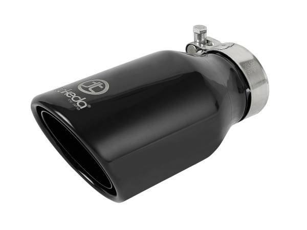 aFe Power - aFe Power Takeda 409 Stainless Steel Clamp-on Exhaust Tip Black 2-1/2 IN Inlet x 4 IN Outlet x 8 IN L - 49T25404-B08 - Image 1